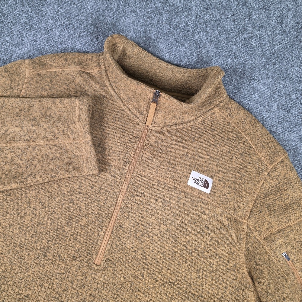 The North Face Gordon Lyons 1/4 Zip Fleece Mens XXL Brown Heather NF0A3YR8